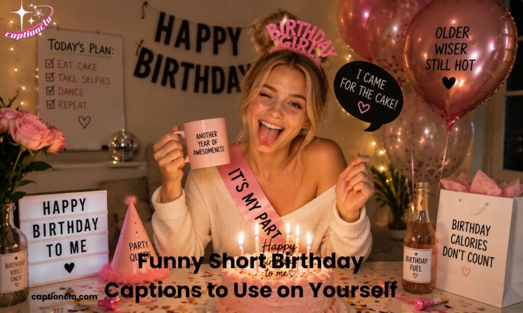 Funny Short Birthday Captions to Use on Yourself
